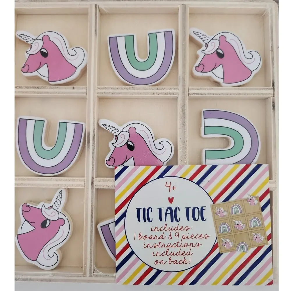 New Unicorn bundle tic tac toe headband and mini pouch